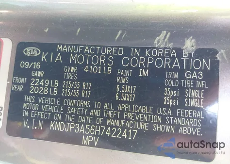 2017 Kia Soul + из США, поврежденный, VIN KNDJP3A56H7422417